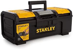 STANLEY DIY Toolbox Storage with 1 Touch Latch, 2 Lid Organisers for Small Parts, 16 Inch, 1-79-216