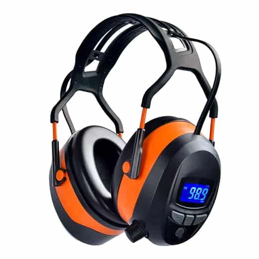 Gardtech Ear Defenders, Noise Cancelling Headphones with Bluetooth MP3 FM Radio, NRR 29dB Safety Ear Muffs with LCD Display and 4GB Built-in SD Card for Garden Work