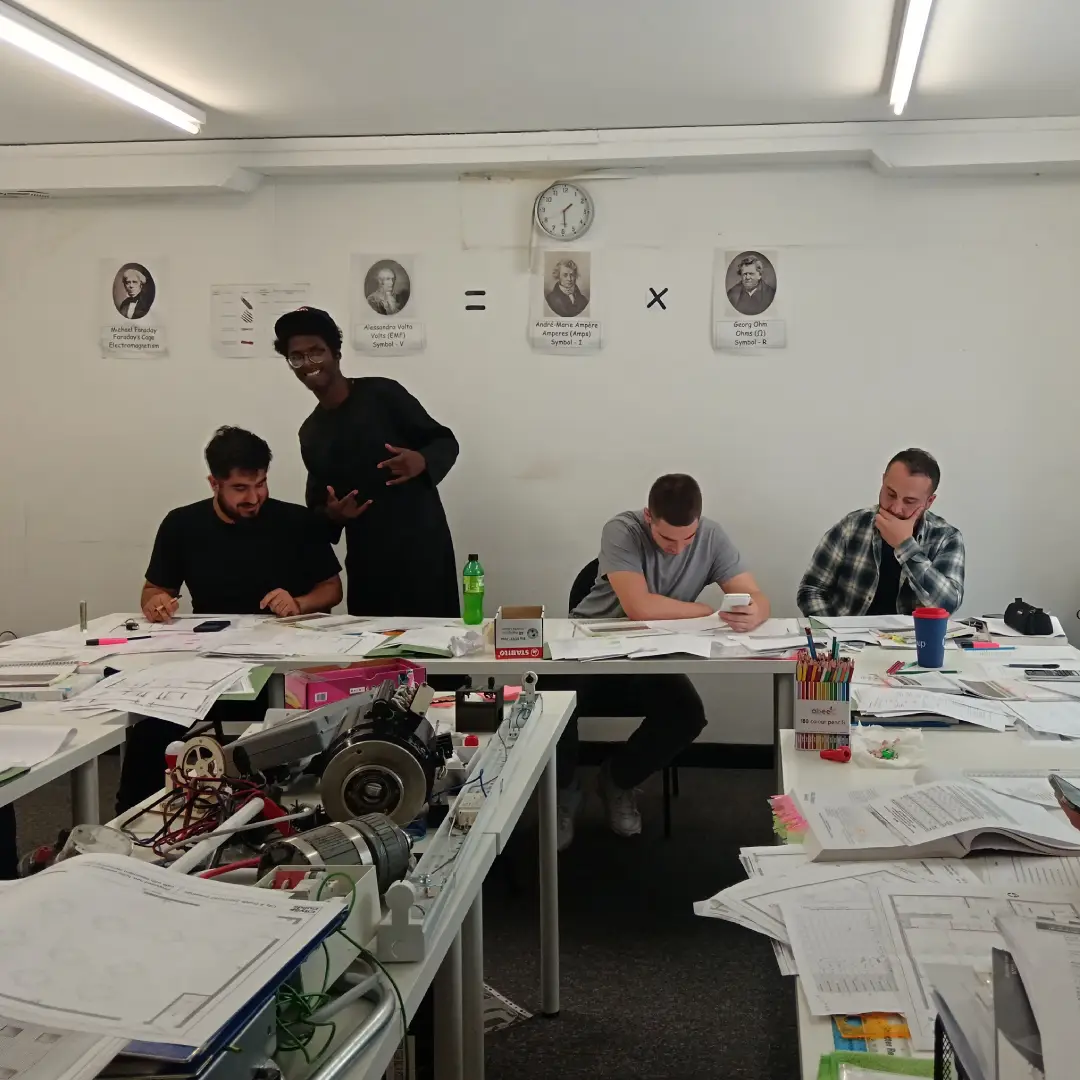 electrical students studying at learn trade skills