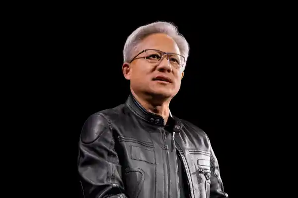 Banner featuring Nvidia CEO Jensen Huang